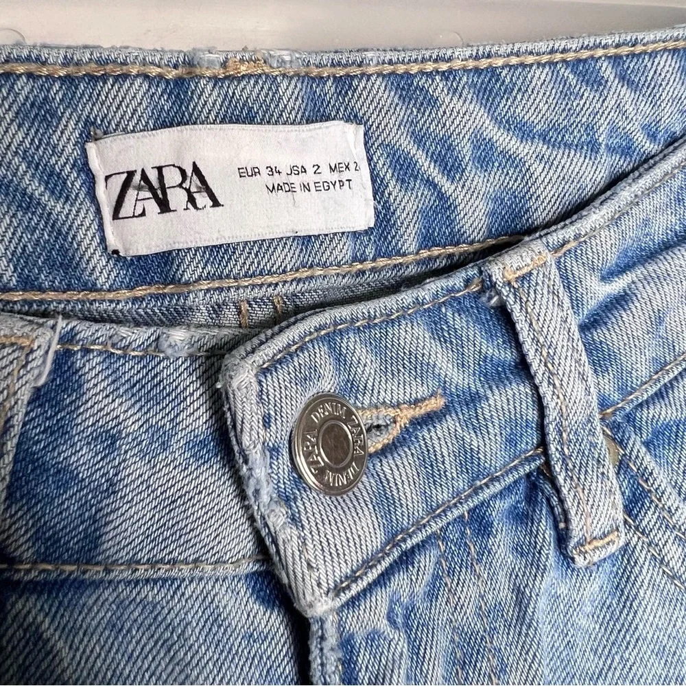 Zara Blue Wide-Leg Jeans - Picture 9 of 11